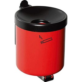 TKG 350021 Safety Wall Ashtray with Tilting Device Diameter 90 mm Height 100 mm Red