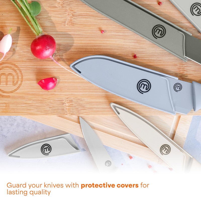 MasterChef Kitchen Knife Set with Covers, 6 Professional Chef Knives