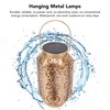 LED Solar Lantern Waterproof Hanging Metal Lamps Small Hexagonal Lantern