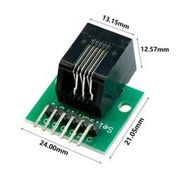 Teansic 2PCS RJ11 Connector with PCB Board,RJ11 6P6C Breakout Board with Bent Pin,RJ11 6-pin Telephone Socket Connector