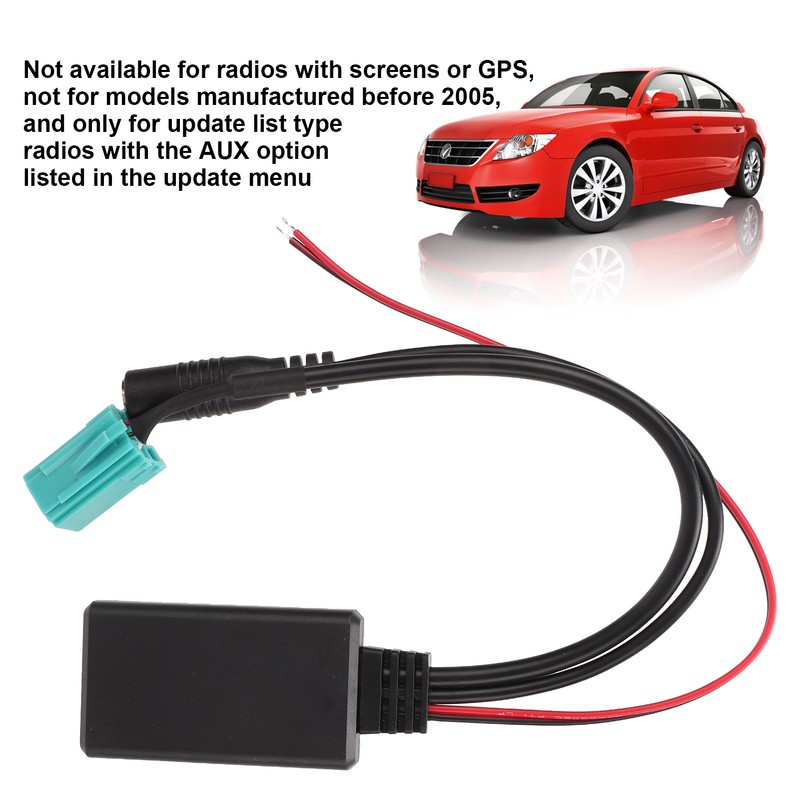 Bluetooth 5.0 Aux Input Audio Adapter Cable with Microphone for