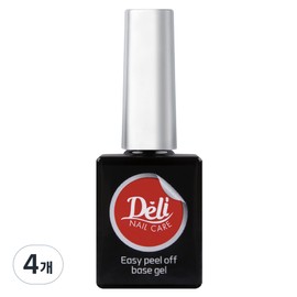 Deli Beauty Easy Peel-Off Base Gel, Transparent, 10ml, 4 Pieces / 델리뷰티 이지 필오프 베이스젤, 투명, 10ml, 4개