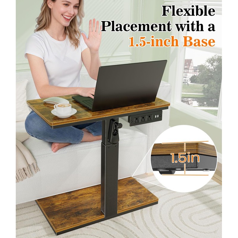 Computer Tower Stand with Charging Station & USB Ports -