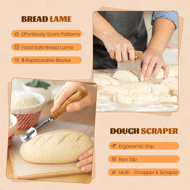 Sourdough Starter Kit, Banneton Bread Proofing Basket, Sourdough Bread Baking