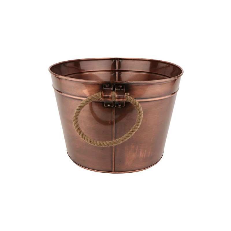 G.E.T. BT-2215-ACPR Copper Beverage Tub with Rope Handles, 8 Gallon,Antique