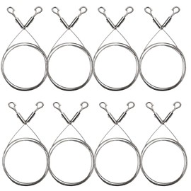 8Pcs 6.6FT Adjustable Heavy Duty Picture Hanging Wire, Double Carabiners Stainless Steel Wire Rope Hooks for Hanging Art Projects Mirrors Paintings Mirrors Lamps & More Holds Up to 66lbs