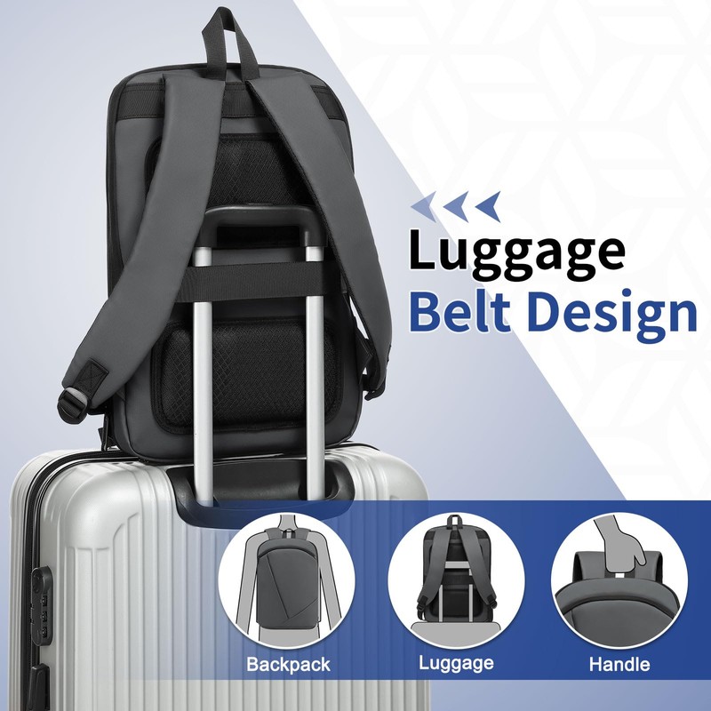 SUIKIHUM Slim Laptop Backpack for Men, Expandable TSA Business Bags