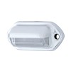 GCC 2.5" Front Rear Rectangular 4 White LED Chrome License