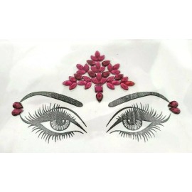 Indian Bindi Luxury PINK Forehead & Eye Corners Indian Bindi Jewel Third Eye Stickers