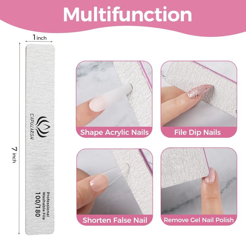 Pack of 18 Nail Files 100/180, Double-Sided Disposable Nail Files