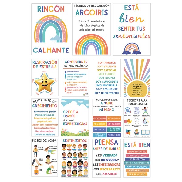 15 Spanish Calming Corner Posters for Classroom Decor | Mental