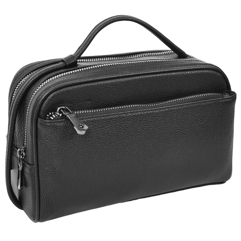 Full Grain Leather Toiletry Bag, Wash Bag Shaving Kit, Cosmetics