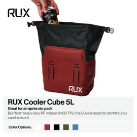 RUX 5L Cooler Cube (Mars Red) - Our Small Cooler Bag is A Compact, Insulated Soft Cooler Perfect for Camping, Daily Carry, Van Life, Or The Trailhead. Weatherproof, Modular, and Built to Go Anywhere.