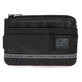Pepe Jeans Joumma Bags Tape Wallet with Card Holder, Black, 11 x 7 x 1.5 cm, Leather by Joumma Bags, Talla única Wallet with Card Holder, black, Unit size, wallet with card holder