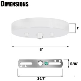 MAYOMAJO 6 Inches Light Canopy Kit with Heavy Duty Replacement Ceiling Cover Plate & Mounting Hardware for Lighting Fixtures Chandelier Pendant Lamp or DIY Project (White)