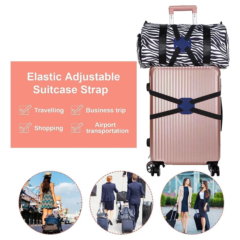 Bytebliss 4 Pack Luggage Straps Set,Suitcase, TSA Approved Travel Accessories