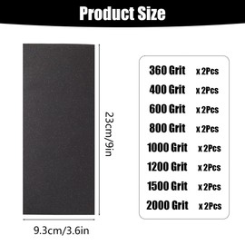 16Pcs Sandpaper 360 to 2000 Grits Assorted Sandpaper Wet and Dry Sandpaper 9 x 3.6 Inches Sandpaper Sheets Kit for Cars Polishing Wood Furniture Finishing
