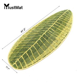 MustMat Alfombras y alfombrillas antideslizantes de cocina con forma de hoja linda, ideal para suelo de cocina, baño, dormitorio, 45 x 119 cm