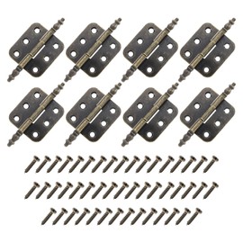 ECSiNG 8Pcs Vintage Door Hinges with Screws Metal Retro Style Cabinet Hinges Antique Iron Hinges for Wooden Boxes Cabinet Jewellery Boxes Bronze