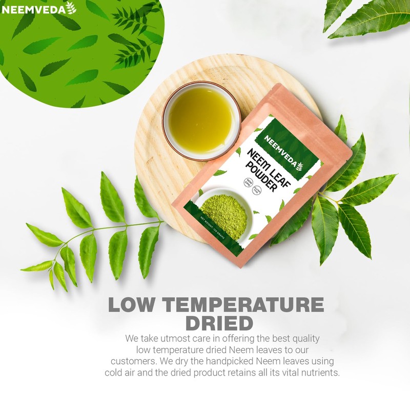 Neemveda Neem Leaf Powder 100 Grams (Azadirachta Indica) for Eating,