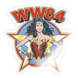 Spreadshirt Wonder Woman 1984 Retro Vintage Sticker, 10 x 10 cm, Transparent Glossy