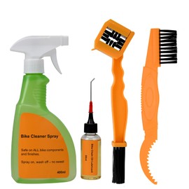 Lisveory Bike or Motorcycle Cleaning Washer Kit Including Bicycle Chain Cleaner, Cleaner Brush Tool, Degreaser, Chain Lube, 6 Functions Bike Maintenance Kit for Mountain, Road, Hybrid, City Bicycles