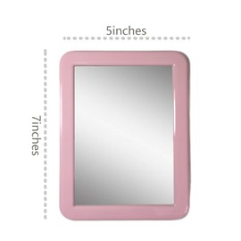 Magnetic locker mirror, 5"x7", small rectangular mirror for the back of locker doors, suitable for school lockers, work lockers, home refrigerators, magnetic whiteboards, locker accessories (Black)