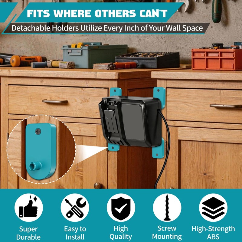 Charger Mount Holder for Makita DC18RC DC18RD DC18RA DC18RF DC18SC