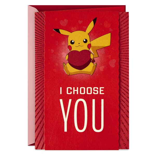 Hallmark Pokémon Valentines Day Card (Pikachu, I Choose You) Anniversary Card, Love Card