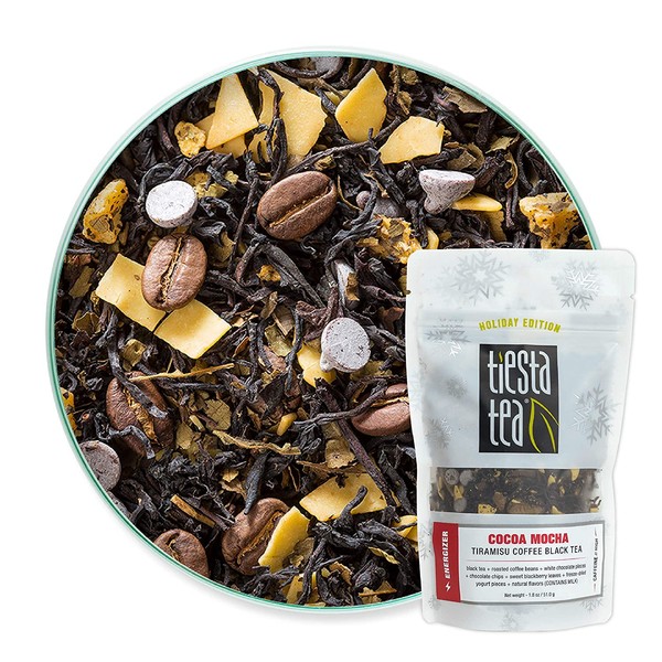 Tiesta Tea - Cocoa Mocha, Loose Leaf Tiramisu Coffee Black Tea, High Caffeine, Hot & Iced Tea, 1.8 oz Pouch - 25 Cups, Natural Flavored, Black Tea Loose Leaf Blend