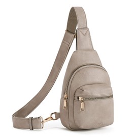 CLUCI - Riñonera pequeña para mujer, bandolera de piel a la moda, bolso de pecho para mujer, B-4 Gris, Pequeño, Elegante