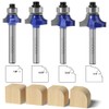 WSOOX 4-Piece Rounding Cutter Standard Milling Cutter Set for Wood
