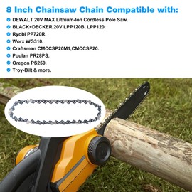 Chainsaw Chain 8 Inch For De-Walt 20V MAX XR DCPS620 DCPS620B DCPS620M1 DCCS623B 34 Drive Links, 3/8" LP Pitch,043" Gauge -3 Pack