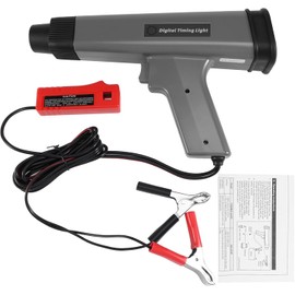 Digital Automotive Timing Light with Tachometer – 12V Ignition Timing Gun with Advance Angle 0–90° BTDC, RPM Display, Xenon Strobe, Inductive Clamp – for Car, Motorcycle, Boat, 2/4-Stroke Engines