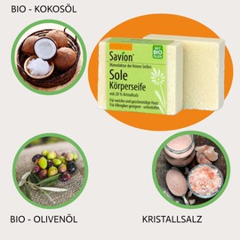 Savion Sole Body Soap with 13% Crystal Salt Vegan Palm Oil Free Unscented 85g