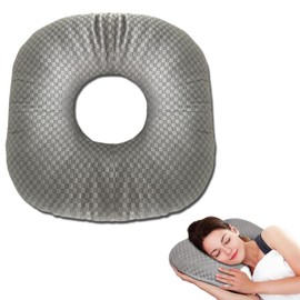 KFSCIP 1PCS piercing pillow,donut pillow, center hole, for ear protection, O-shaped design for sleeping on the side, relieve ear pain, suitable for adults, children or the elderly.