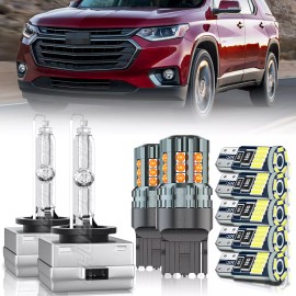CHUSYYRAY For 18-21 Traverse HID/LED Headlight High/Low+Side Marker+Turn Signal Light Bulb
