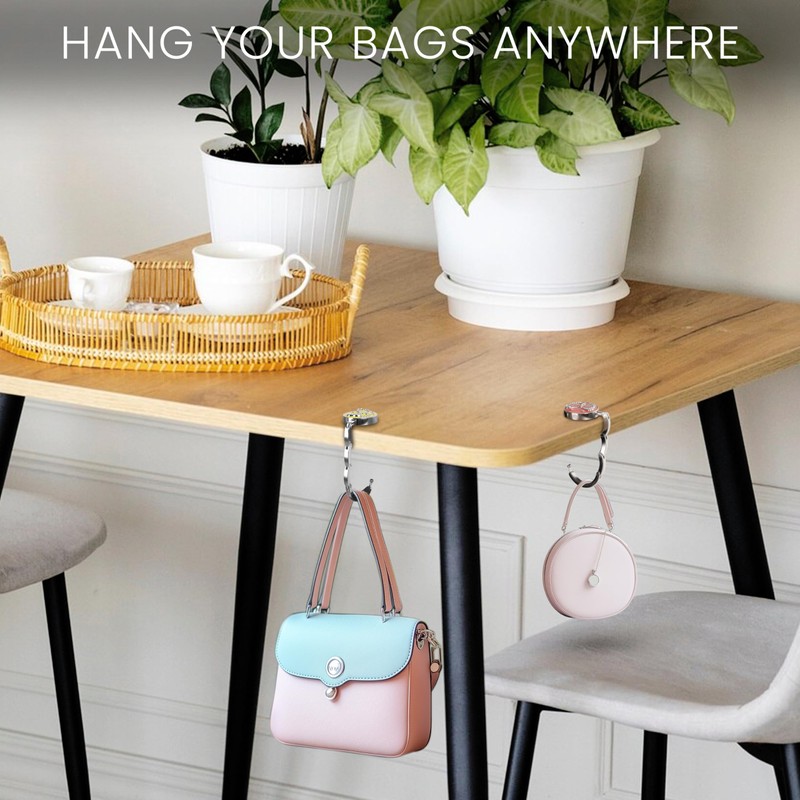 BELLE VOUS Kurtzy Set of 6 Handbags Table Hooks -