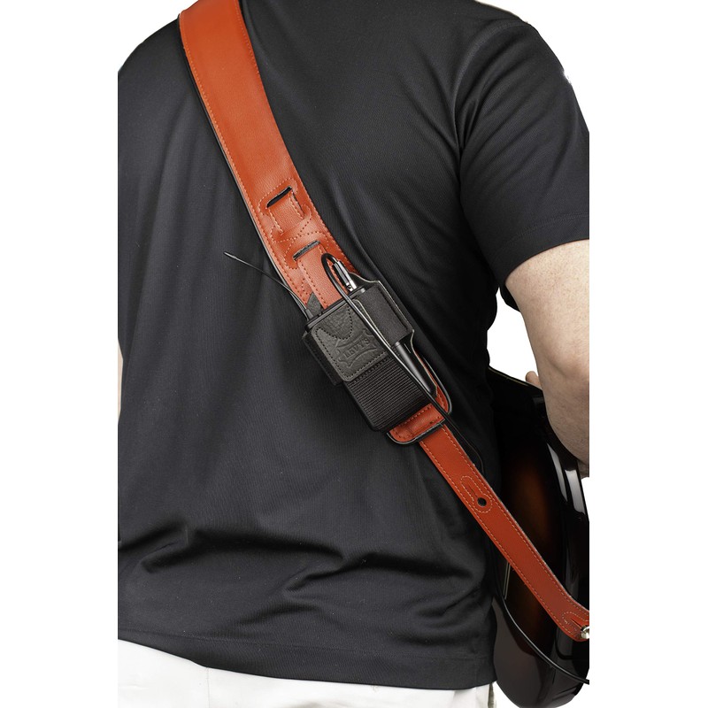 Levy's Leathers MM14-BLK Wireless Transmitter Bodypack Holder, Black Leather