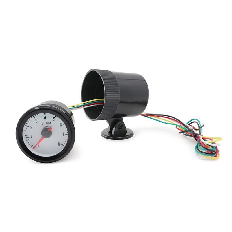 Tachometer Tach Gauge with Black Holder Cup for Auto Car
