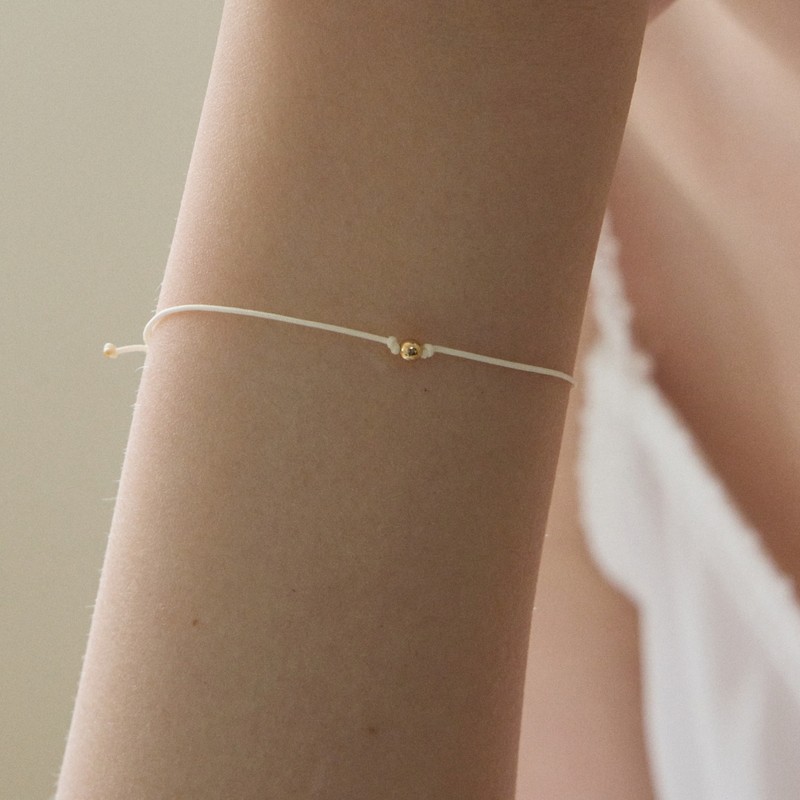 14k gold ball thread bracelet pearl black / 14k 골드