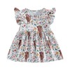 Toddler Baby Girl Western Dress Cow Print Ruffle Sleeve Dress