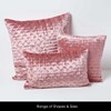 HOMESCAPES Blush Pink Rectangular Crushed Velvet Cushion Cover with Embroidered