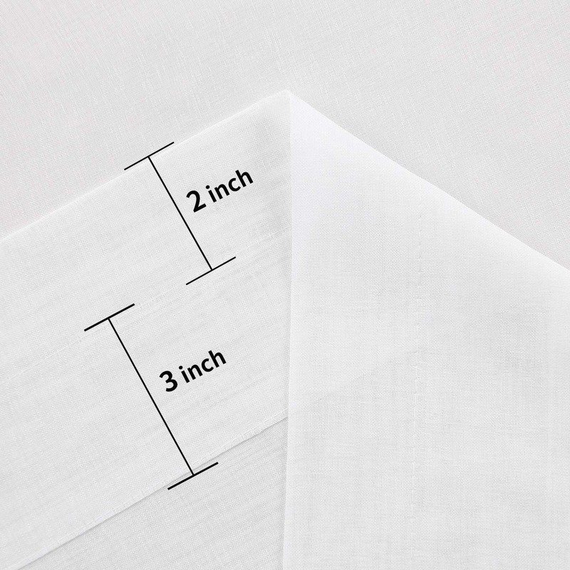 DWCN White Sheer Curtains, Faux Linen Rod Pocket Sheer Voile