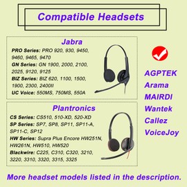 Ear Cushions for Jabra Headset Replacement Headphone Pads Earpads Ear Pads Covers for Jabra PRO 920 930 9450 9460 Biz 2300 2400 Plantronics Blackwire 3210 3220 3320 C3225 HW261N HW510 HW520 (4 Pack)