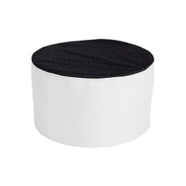 Chefs Mesh Top Skull Cap, White with Black Accent