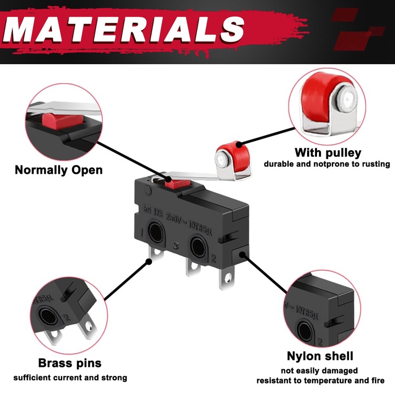 MKBKLLJY Pack of 12 Mini Micro Limit Switch KW12-3 AC