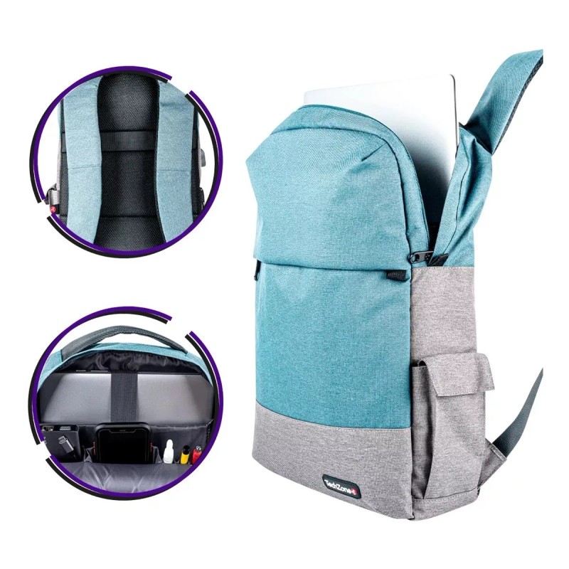 TechZone Mochila Antirobo Para Laptop Con Usb Backpack 15.6´´ Strong
