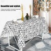 Alvinlite Geometric Cotton Linen Fabric Tablecloth Dining Table Cover for