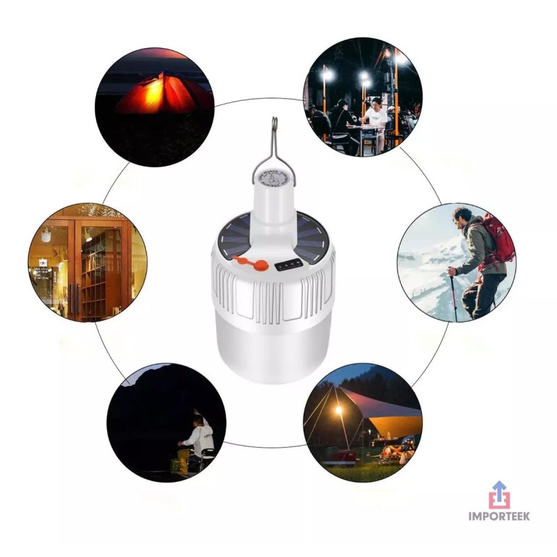 Importeek Lampara Linterna Luz Led Solar Nocturna Camping Senderismo